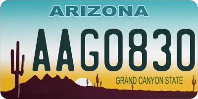 AZ license plate AAG0830