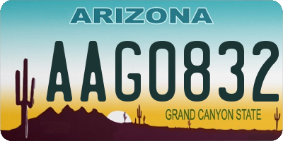 AZ license plate AAG0832