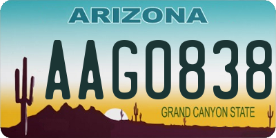 AZ license plate AAG0838