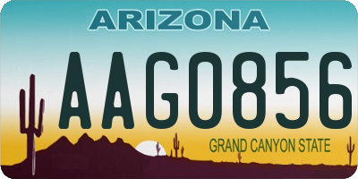 AZ license plate AAG0856