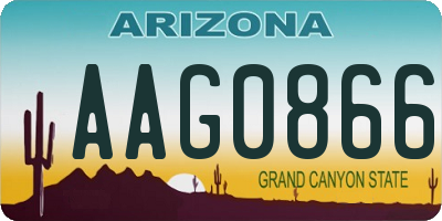 AZ license plate AAG0866