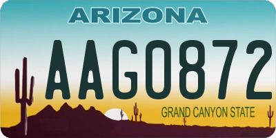 AZ license plate AAG0872