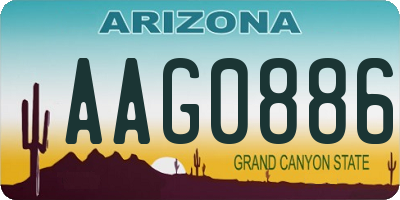 AZ license plate AAG0886