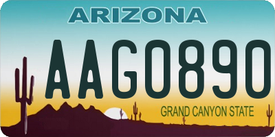AZ license plate AAG0890