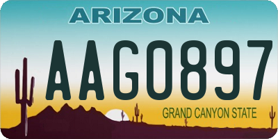 AZ license plate AAG0897