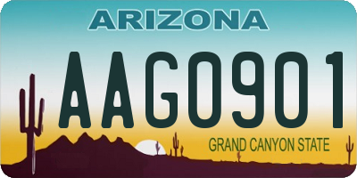 AZ license plate AAG0901