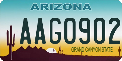 AZ license plate AAG0902