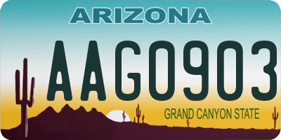 AZ license plate AAG0903