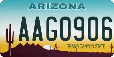 AZ license plate AAG0906
