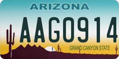 AZ license plate AAG0914