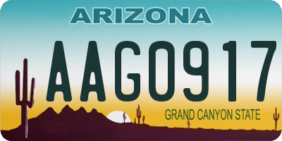 AZ license plate AAG0917