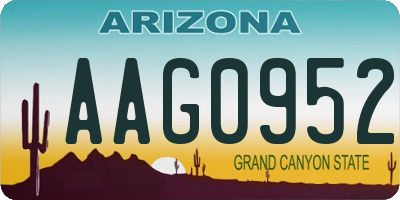 AZ license plate AAG0952
