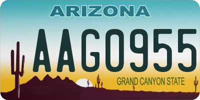 AZ license plate AAG0955
