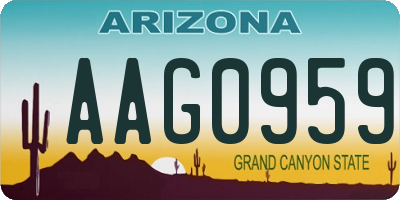 AZ license plate AAG0959