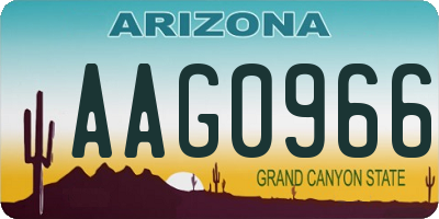 AZ license plate AAG0966
