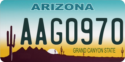 AZ license plate AAG0970
