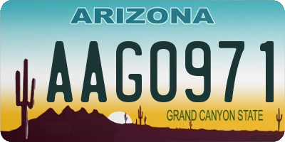 AZ license plate AAG0971