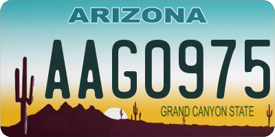 AZ license plate AAG0975