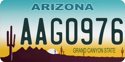 AZ license plate AAG0976
