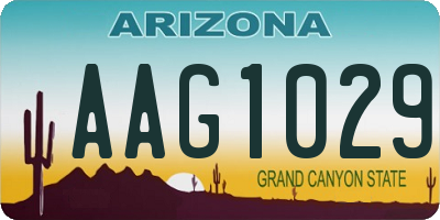 AZ license plate AAG1029