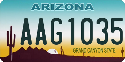AZ license plate AAG1035