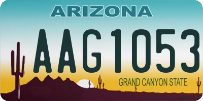 AZ license plate AAG1053