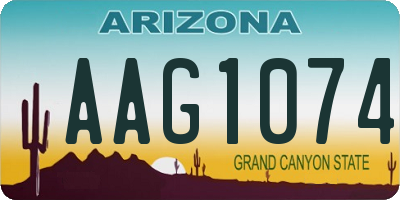 AZ license plate AAG1074