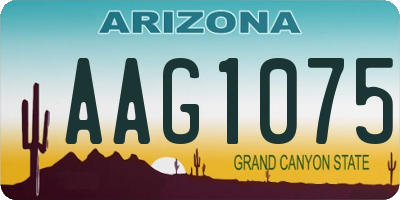 AZ license plate AAG1075
