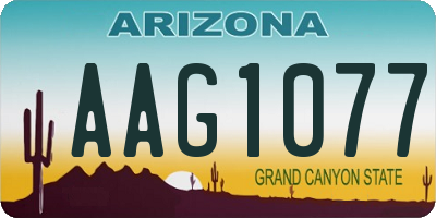 AZ license plate AAG1077