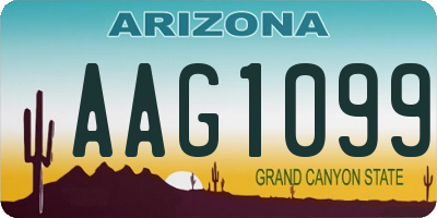 AZ license plate AAG1099