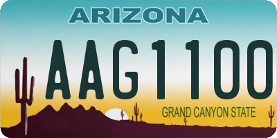 AZ license plate AAG1100