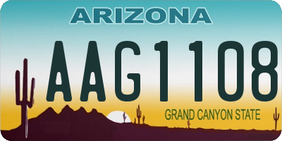 AZ license plate AAG1108