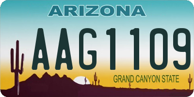 AZ license plate AAG1109