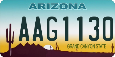AZ license plate AAG1130