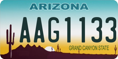 AZ license plate AAG1133