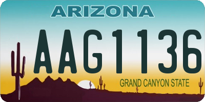 AZ license plate AAG1136