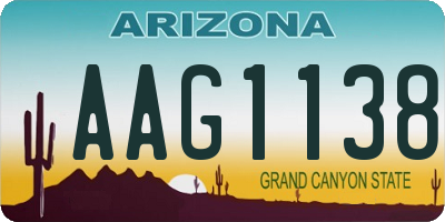 AZ license plate AAG1138