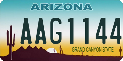 AZ license plate AAG1144