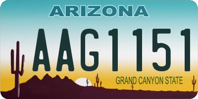 AZ license plate AAG1151
