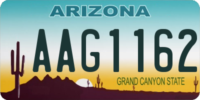 AZ license plate AAG1162