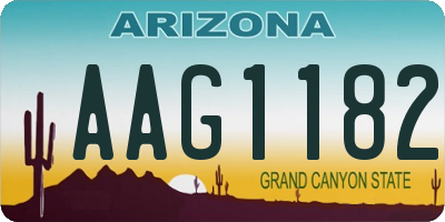AZ license plate AAG1182
