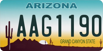 AZ license plate AAG1190