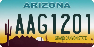 AZ license plate AAG1201