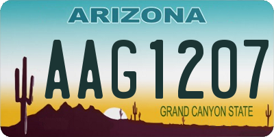 AZ license plate AAG1207