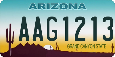 AZ license plate AAG1213
