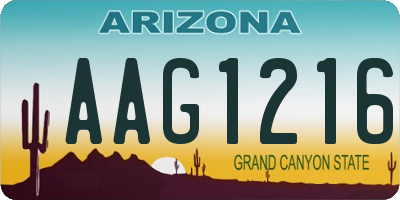 AZ license plate AAG1216