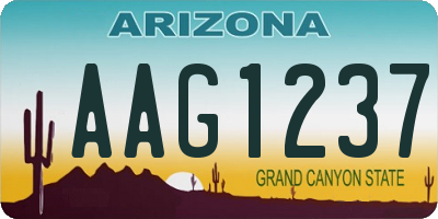 AZ license plate AAG1237
