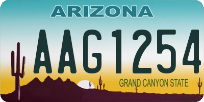 AZ license plate AAG1254