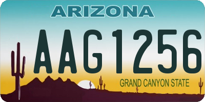 AZ license plate AAG1256