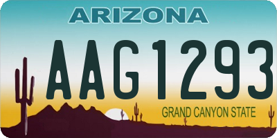 AZ license plate AAG1293